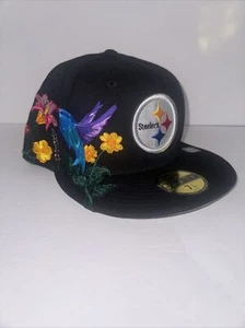 New Era 59Fifty Pittsburgh Steelers ""Blooming"" schwarz passend UV Mütze Kappe Gr. 7 1/2 - Bild 1 von 9