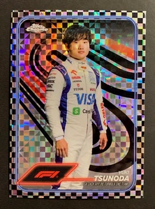 2024 Topps Chrome Formula 1 #17 | YUKI TSUNODA | VCARB; B&W Check'd Flag Refr. - Picture 1 of 2