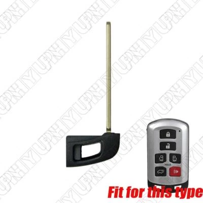 New Uncut Remote Emergency Insert Key Replacement For Toyota Sienna 2011-2019 - Image 1 of 4