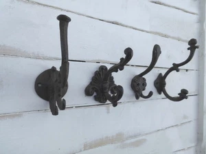 4er SET UNTERSCHIEDLICHE GARDEROBENHAKEN ANTIK NOSTALGIE LANDHAUSSTIL GARDEROBE - Bild 1 von 1