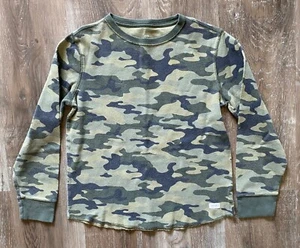 GAP KIDS long sleeve green camo camouflage thermal shirt~boys size 10/Large~L~ - Picture 1 of 4