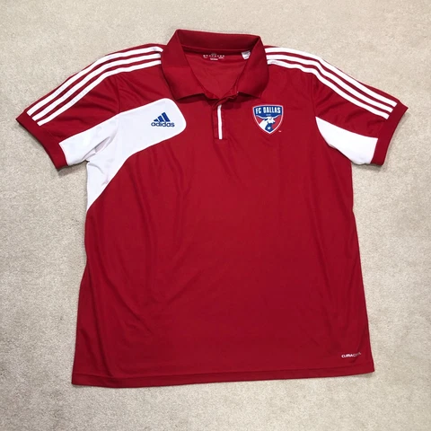 Adidas FC Dallas Polo Shirt Mens XL Extra Large Red Cover