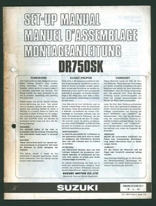 Suzuki DR750S (1989-on) edición de fábrica PDI manual de montaje de configuración DR 750 S EV22 - Imagen 1 de 10