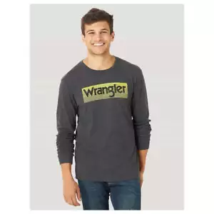 Camiseta MQ6200X Wrangler Para Hombre Manga Larga Logo - Negra Brezo NUEVA - Imagen 1 de 1