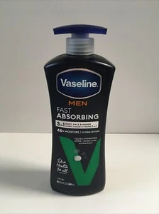 Vaseline Men Fast Absorbing Non Greasy Body Face and Hand Lotion, 20.3 fl oz - Picture 1 of 3
