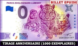 UERC / PARCS ZOOLOGIQUES LUMIGNY / BILLET0 € / 0 EURO-SCHEINE 2020-2* - Picture 1 of 1