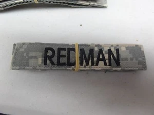 MILITARY US ARMY PATCH FOR ACUS DIGITAL HOOK AND LOOP BACK NAME TAPE WITH REDMAN - Picture 1 of 1