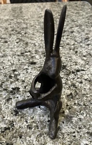 Cast Iron Rabbit Magnifying Glass, Pen, Napkin Ring Holder, Paperweight 6” - Picture 1 of 7