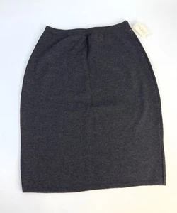 Calvin Klein 100% Merino Wool Skirt Sz Large Charcoal Grey Made In Italy - Picture 1 of 6