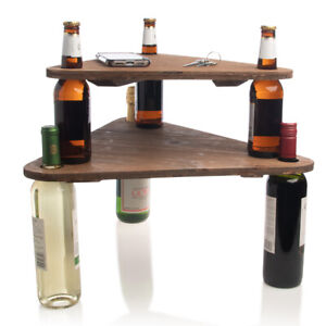 2pc Tiered Triangular Make a Table Set College Dorm Home Décor Wine Beer Bottles