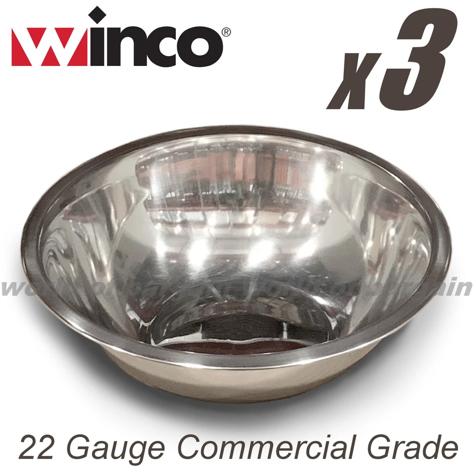 3x Cuenco Mezclador de Alimentos de Cocina 3 Cuartos de Acero Inoxidable Restaurante Grado Comercial Foto 1 de 1