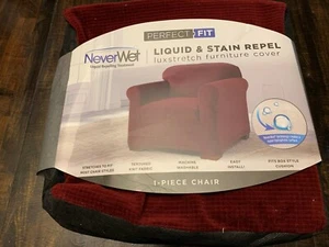 Water Repel Chair Cover by Perfect Fit in Garnet Color. - Picture 1 of 4