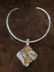 Simon Sebbag Silver Electroplated Two Tone 14k Choker Necklace - Picture 1 of 1