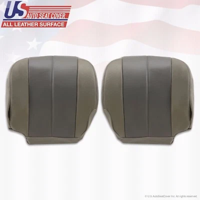 2001 2002 For GMC Yukon Denali Driver &Passenger Bottom Leather Cover 2Tone GRAY - Image 1 of 4