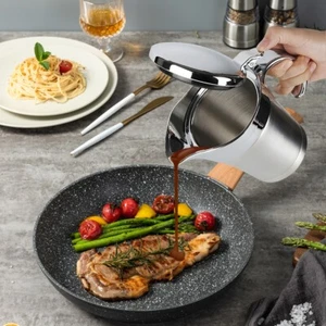 Stainless Steel Insulated Gravy Jug | Double Wall Sauce Boat Flask - Picture 1 of 7