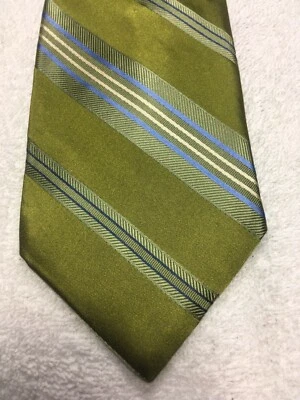 NORDSTROM CORBATA HOMBRE TONOS VERDE CON RAYAS AZULES Y BLANCAS 3,5 X 63 LARGO Foto 1 de 4