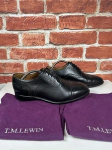 Scarpe eleganti da uomo TM Lewin nere Brogue taglia UK 7 punta a cappuccio pelle London ST James - Foto 1 di 9