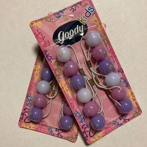 GOODY Kids Large Flowered Twin Bead Ponytailers 6 Count New 1999-2 Sets (12) - Picture 1 of 10