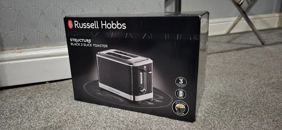 Russell Hobbs Structure Toaster 2 Slice | Contemporary Design | Frozen Setting - Image 1 of 1