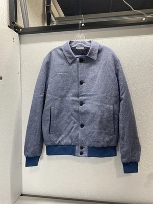 Fedeli Mens Edward Licos Twill Button-Up Jacket Size 40/IT 50 Denim Blue - Image 1 of 4