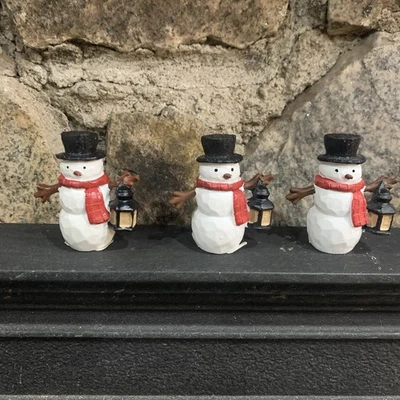 Bath & Body Works White Snowman Small Magnetic Candle Topper Lot Of 3 Brand New - Image 1 of 4