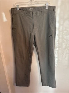 Nike Golf Pants Mens 34x32 Charcoal Straight Swoosh Stretch Athletic Chino Dad - Picture 1 of 5
