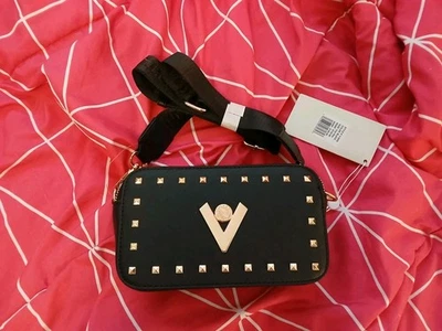 NWT Valentino Orlando Black & Gold Studded Crossbody Bag Handbag Purse MSRP $159 - Image 1 of 4