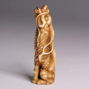 Vintage Tsutsumimono Netsuke Kirin Figurine W/ Deer Antlers Art USED[Very Good] - Picture 1 of 20