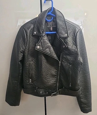 Chaqueta Moto Victoria’s Secret Negra 100% Cuero Talla Grande Foto 1 de 4