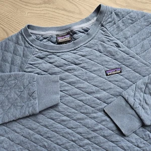 Patagonia Cotton Quilt Crew Sweatshirt Ladies Large Blue Prep Casual Hike Womens - Picture 1 of 9
