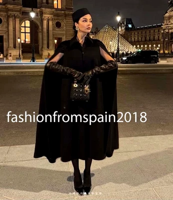 ABRIGO CAPA ZARA NUEVO MUJER ZW COLL EDICIÓN LIMITADA MEZCLA LANA NEGRO S,M,L Foto 1 de 4