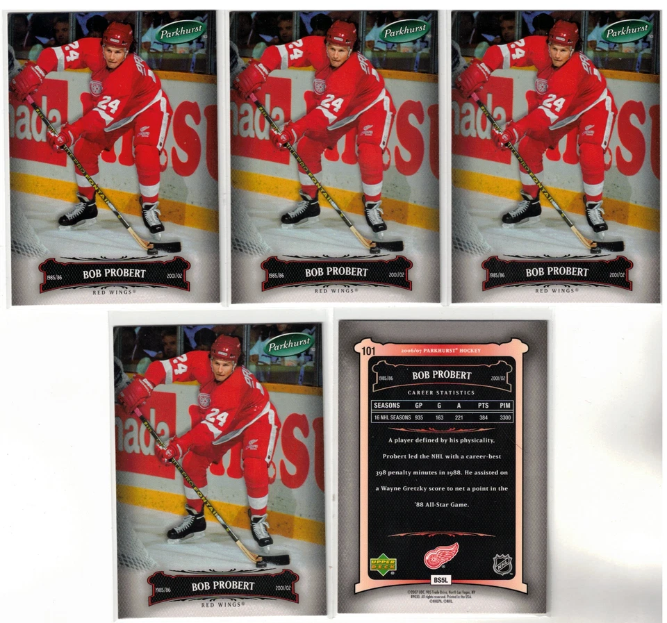 🔥 BOB PROBERT 06/07 2006 Parkhurst #101 Lot of (5) Cards Detroit Red Wings 🔥 - Image 1 of 1