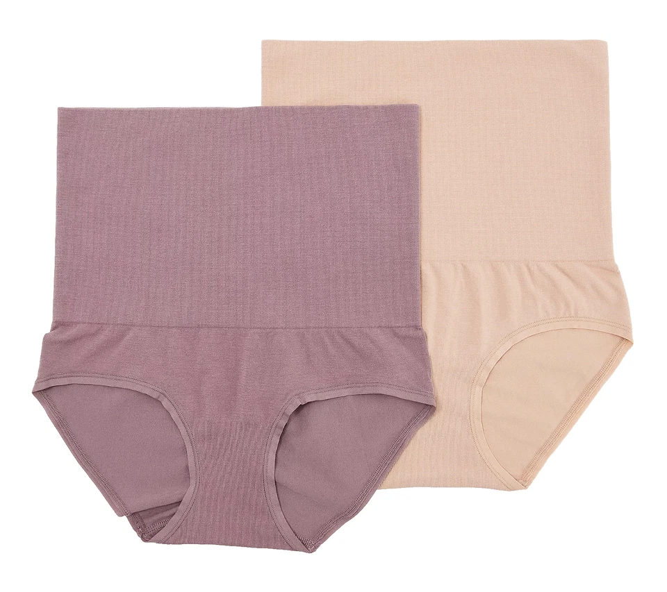 Breezies~Set of 2~Modern Cotton HIgh-Waisted Shaping Brief~Medium~A463936 11372 - Image 1 of 1