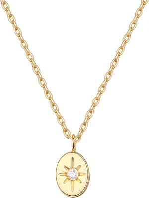 Collares colgantes de monedas grabadas enchapados en oro de 14K | Colgantes de monedas bizantinas Foto 1 de 4