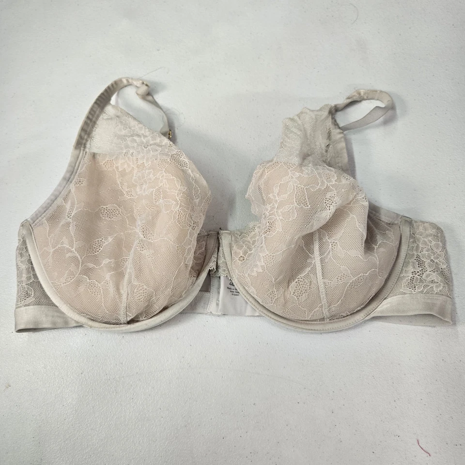 Sutiã feminino Soma 40DD marfim floral elevação mais leve renda mergulho levemente forrado - Imagem 1 de 4