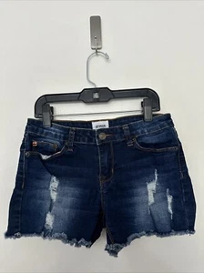 Hudson Girls Jean Shorts Size 14 Stretch Distressed Cutoff Frayed Blue EUC - Picture 1 of 8