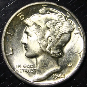 1944 D Mercury Silver Dime BU 10c - Picture 1 of 2