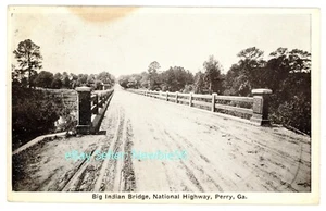 Postal Perry Georgia GA - GRAN PUENTE INDIO EN CARRETERA NACIONAL - - Imagen 1 de 2