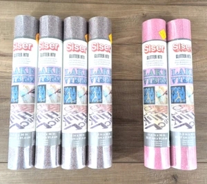 Siser Menge 6 Konfetti/Flamingo Pink Glitzer HTV Wärmeübertragung Vinyl Rollen NEU - Bild 1 von 9
