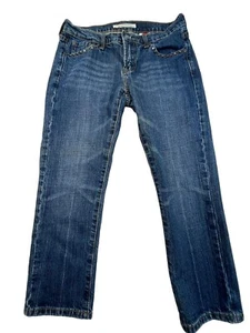 Stetson Crop Stovepipe Straight Leg Studded Distressed Whiskered Jeans Size 6 - Picture 1 of 8