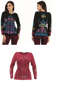 KOOI knitwear Jacke Blumenmuster Floral rot schwarz jacket blc-iv-ko 18044 - Picture 1 of 4