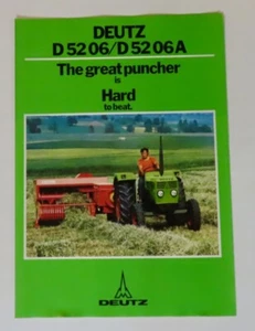 Vintage DEUTZ D5206/D5206A Tractor Brochure 1976 - Picture 1 of 3