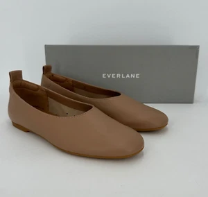 Everlane The Italian Leather Day Glove Flats in Tan-Brown sz 9.5 Women's NIB - Picture 1 of 6