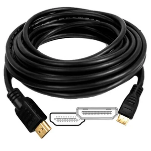HDMI Mini Type Cable Male to Standard HDMI Lead Full HD TV 2K 1080p 1m - 5m - Picture 1 of 12