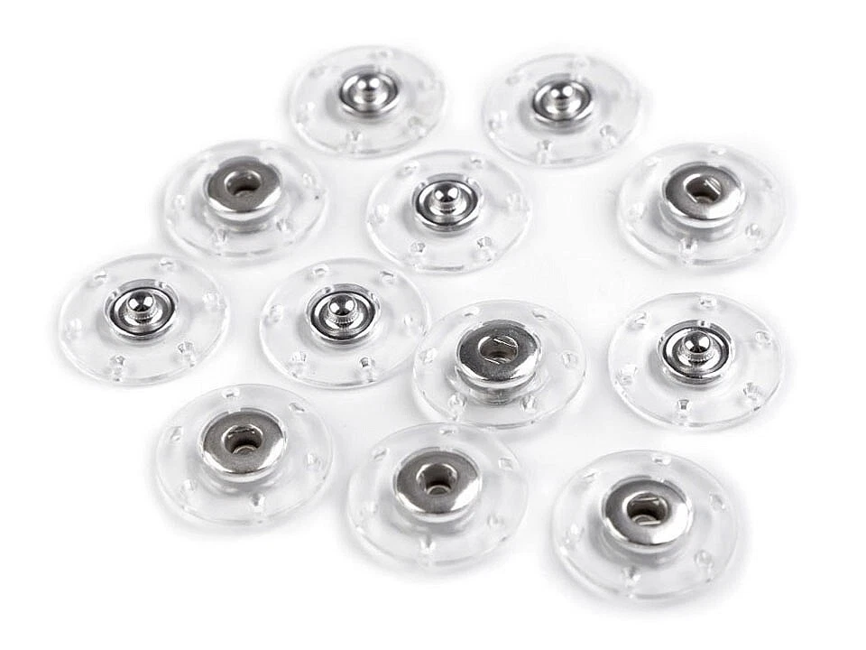 6 Druckknöpfe Design Druckknöpfe Ø20 mm transparent zum annähen - Bild 1 von 1