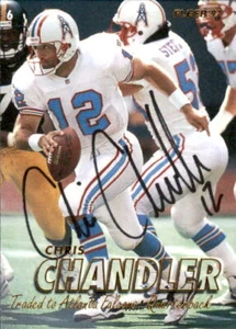 Autogrammkarte Chris Chandler Houston Oilers 1997 Fleer Football #72 mit Echtheitszertifikat - Bild 1 von 1