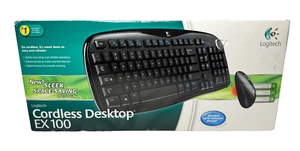 Logitech Cordless Desktop Keyboard And Cordless Mouse EX 100 Wireless - Picture 1 of 5