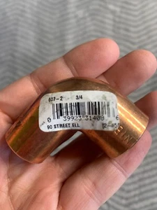 NEW!! NIBCO 3/4 in. Copper Pressure 90-Degree Fitting Street Elbow Lot of 2 - Picture 1 of 3
