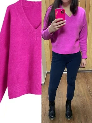 Invierno Mujeres Manga Larga Cuello en V Algodón Tejido Suéter Moda Pullover Top2021 Foto 1 de 4