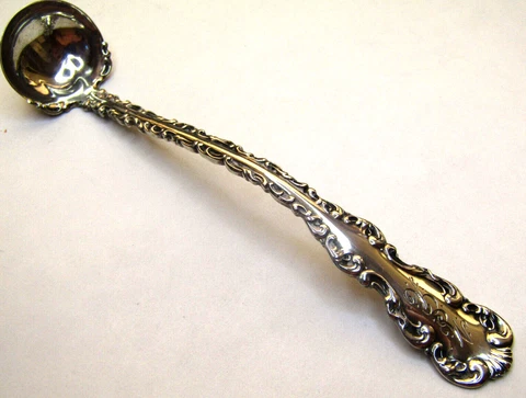 LOUIS XV WHITING SCARCE TINY MUSTARD 5" BY 15/16" LADLE Cover